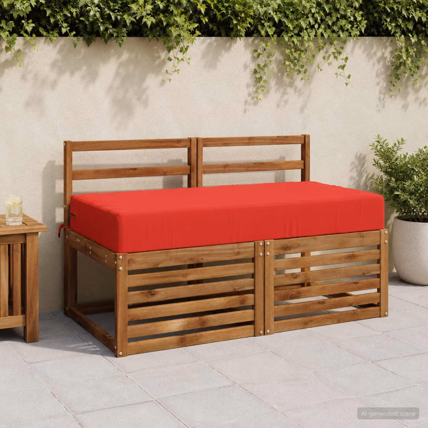 Cuscino per la seduta vidaXL SOEST rosso in poliestere con fodera lavabile e resistente ai raggi UV