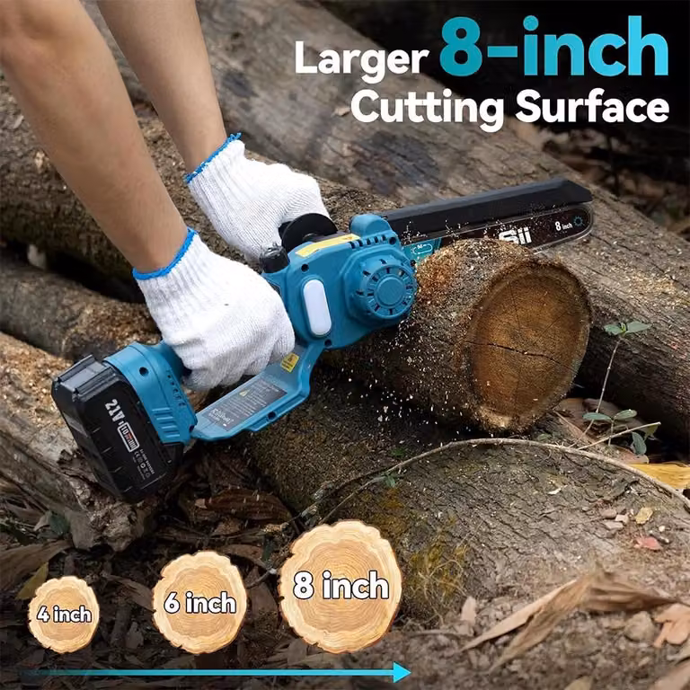 Troncatrice a batteria professionale - Lame da 20 cm - Barra di prolunga da 3 metri - Batteria non inclusa - Ideale per la potatura degli alberi