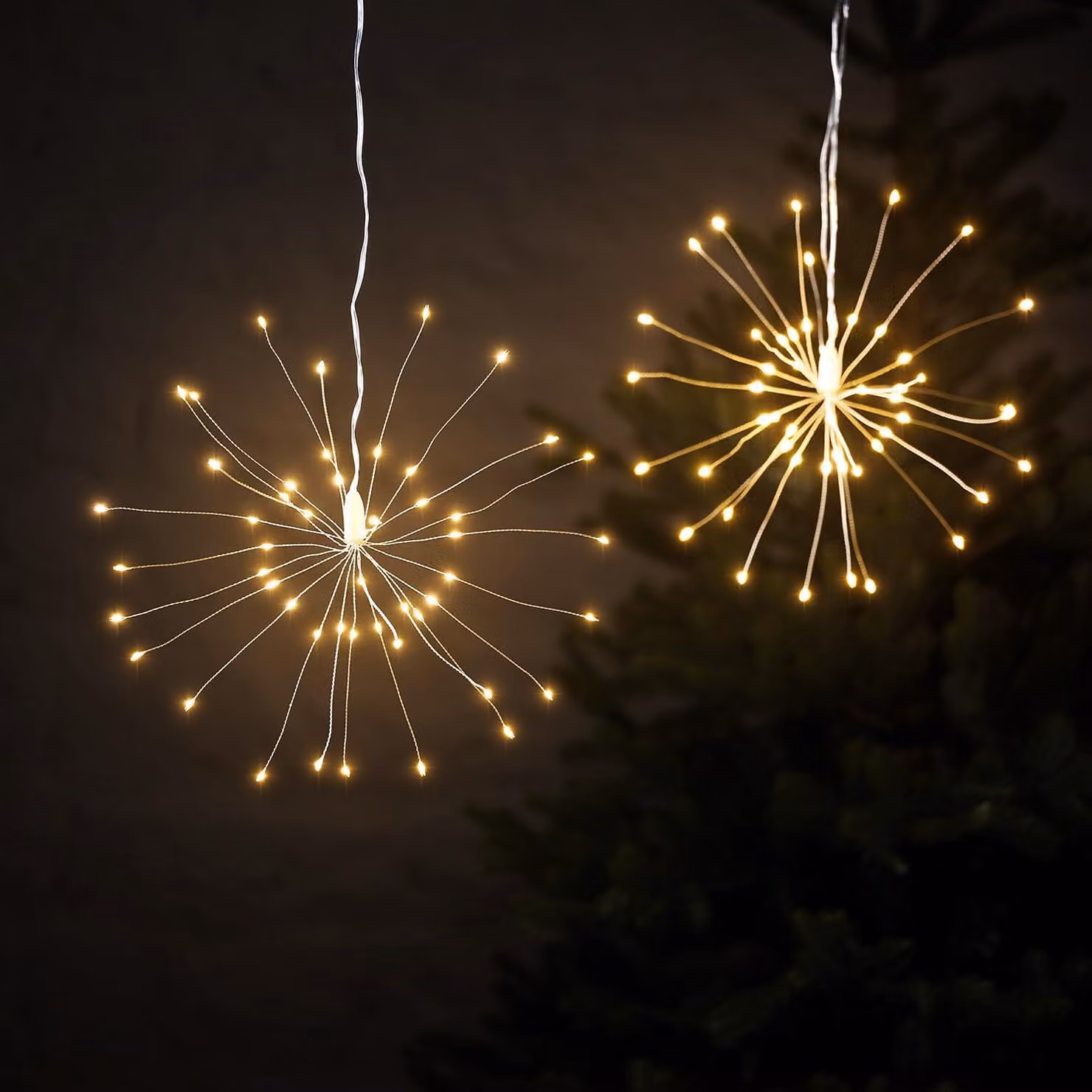 Set di 2 decorazioni a forma di stella a LED, diametro 50 cm, alimentate a batteria, con timer, adatte per interni ed esterni
