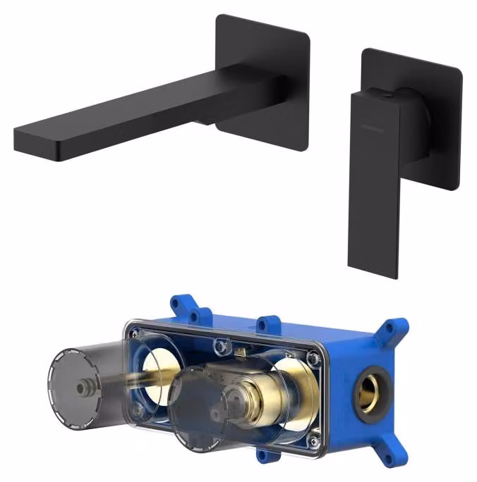 Kronenbach Quara 3.0, set completo per miscelatore monocomando da incasso, comprensivo di corpo principale, sporgenza di 15 cm, portata di 5 litri/minuto