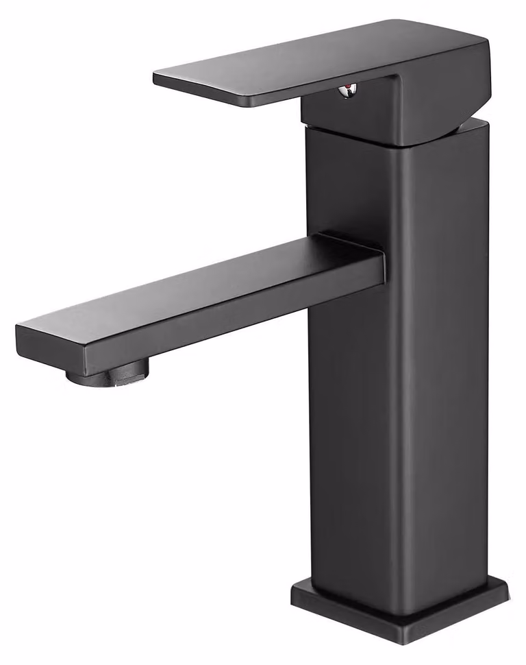 Rubinetto monocomando per lavabo da bagno, con finitura cromata