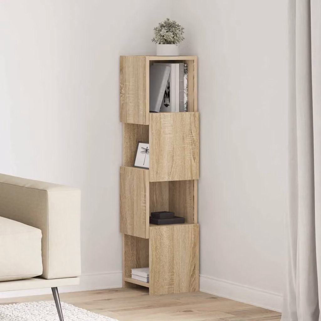 Mobile angolare vidaXL in legno ingegnerizzato, colore beige/marrone, L/P/H: 25,5 x 25 x 102 cm