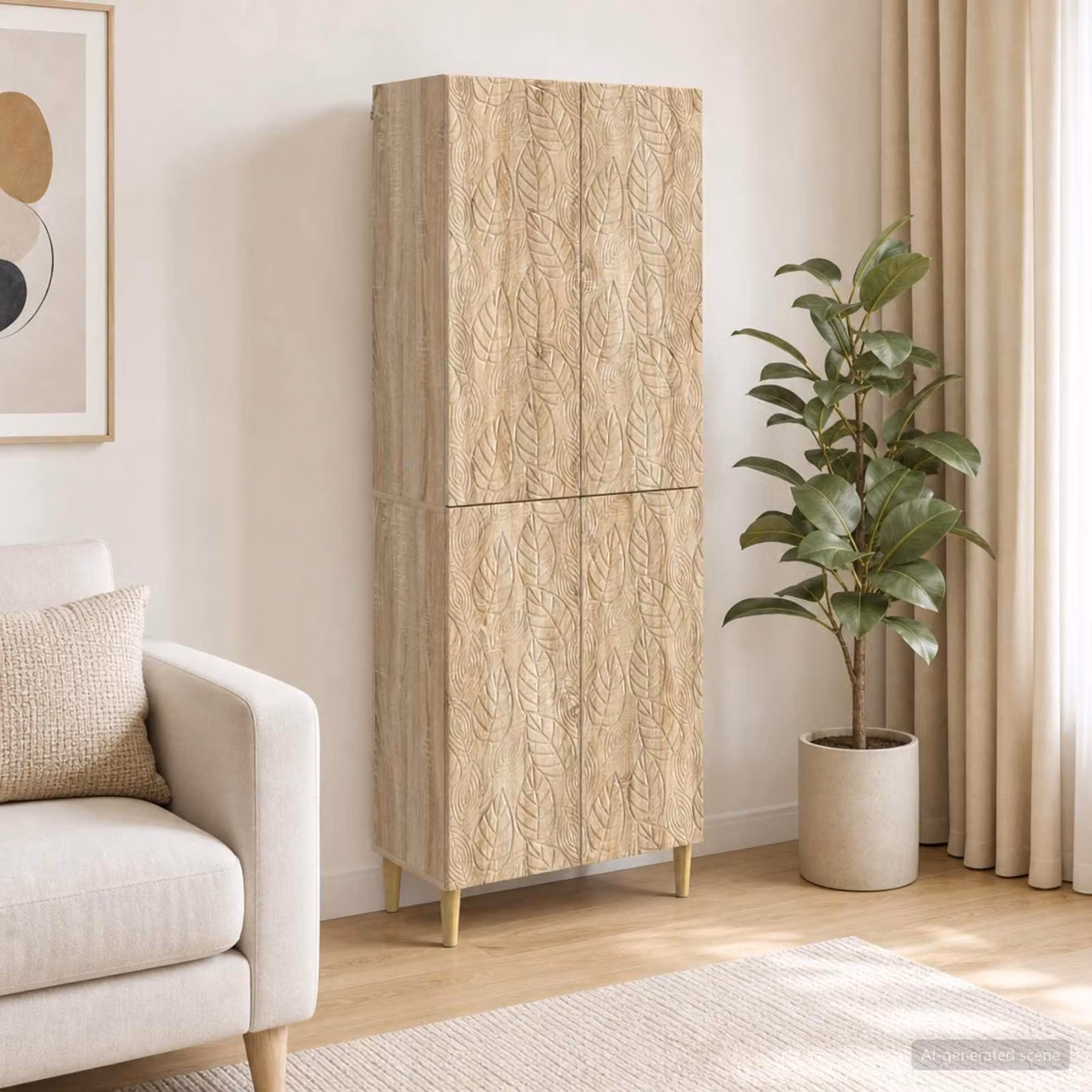 Set di 2 armadi moderni vidaXL in legno ingegnerizzato color rovere, L/P/H: 90 x 34,5 x 66 cm