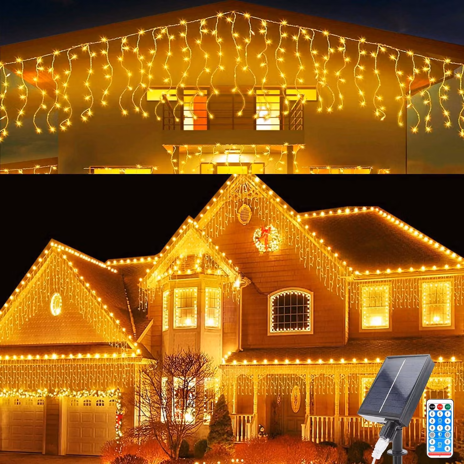 Catena luminosa solare con specchietti, 7 metri, 256 LED, 32 fili, 8 modalità, grado di protezione IP65