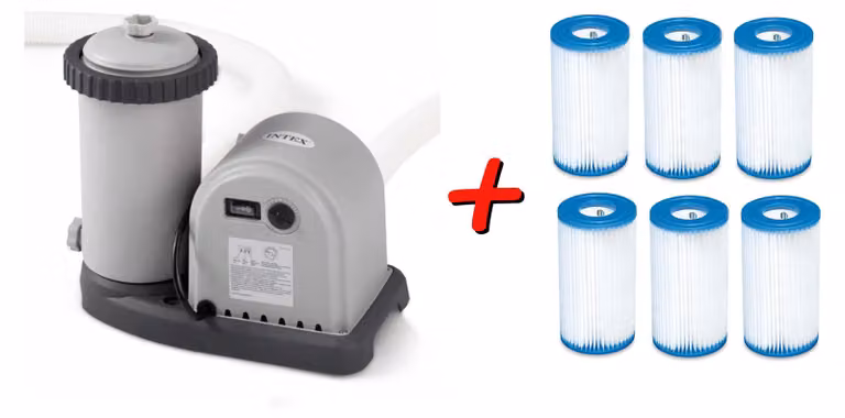 INTEX 28636GS Pompa filtro Pompa per piscina 5678 L/h Pompa per piscina Piscina + 6 cartucce filtro extra