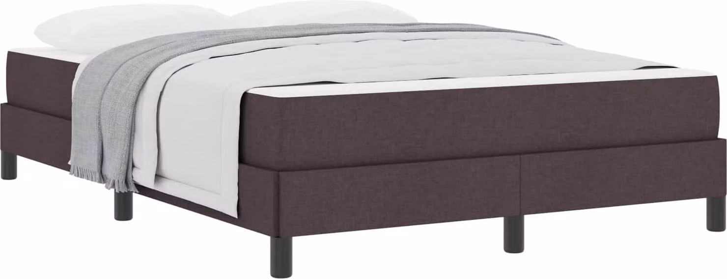 Letto a molle con materasso Marrone Scuro 160 x 200 cm Tessuto