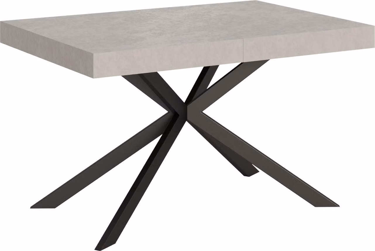 ITYHOME - Tavolo allungabile 120/224x90 cm Plaker cashmere gambe antracite