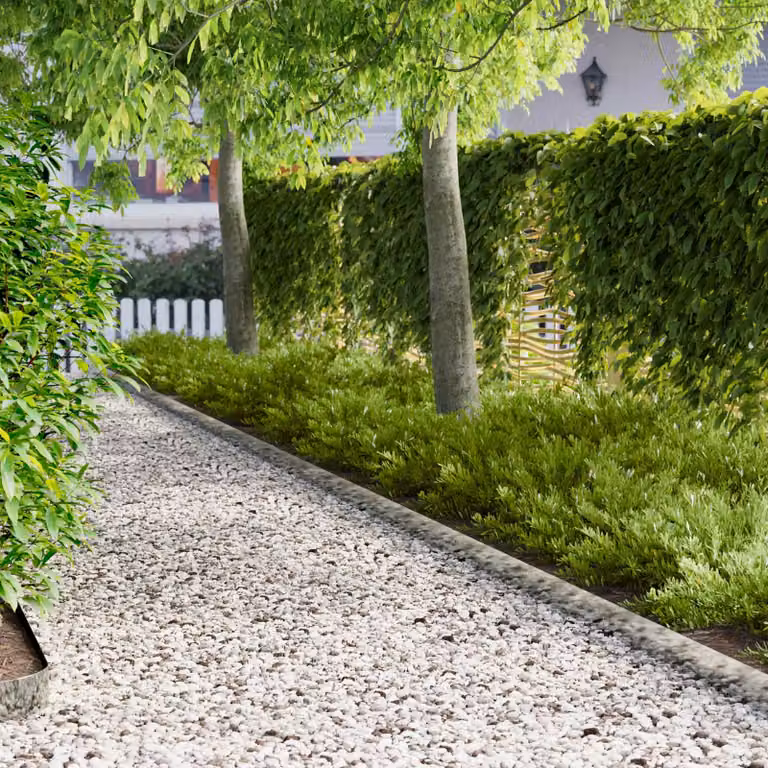 Set di 30 bordure per prato vidaXL in acciaio color argento, L: 103 cm, H: 10 cm