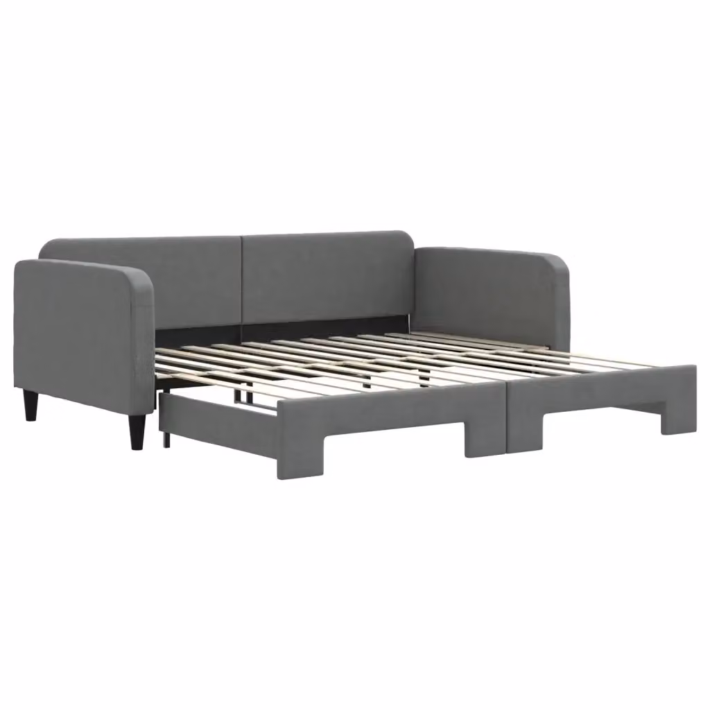 Divano Letto Moderno con Letto Estraibile vidaXL in Tessuto Grigio L: 223 cm, P: 110 cm, H: 75 cm con Materasso 100 x 200 cm – 2