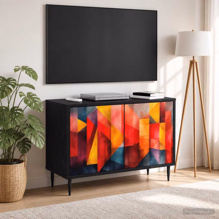 Mobile TV vidaXL HEESCH moderno in rovere nero L 69 cm x P 33 cm x H 50,5 cm