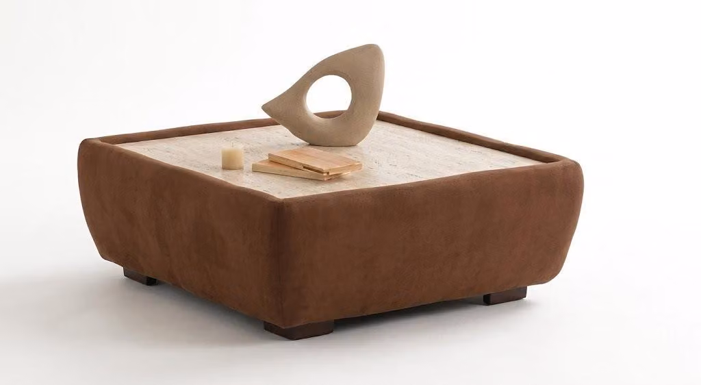 Tavolino da caffè marrone, moderno, pratico, compatto, ideale per il soggiorno, forma quadrata