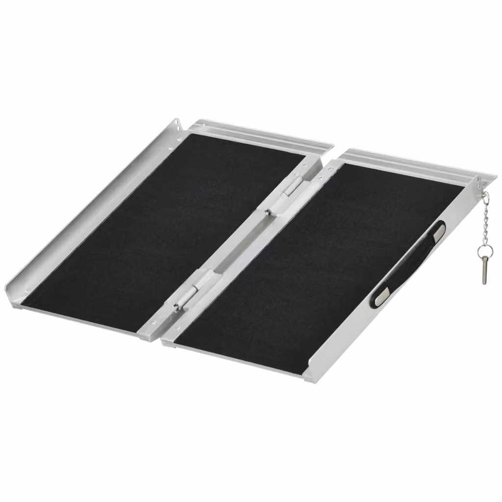 Rampa pieghevole per sedia a rotelle Minimal in alluminio argento e nero L 61 cm x P 72 cm – 2