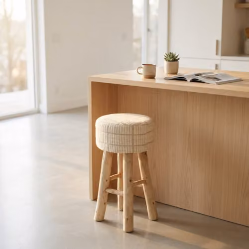 Sgabello in Legno e Lana VALENTIN