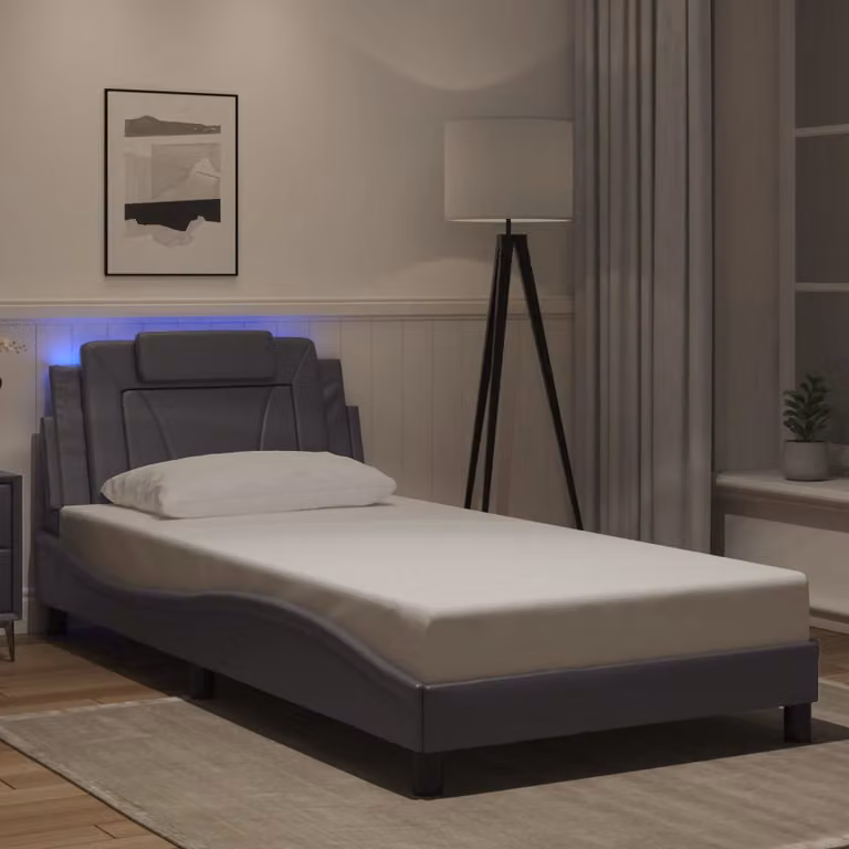 Giroletto Viana vidaXL con LED e porta USB, Grigio, L: 100 cm, P: 200 cm