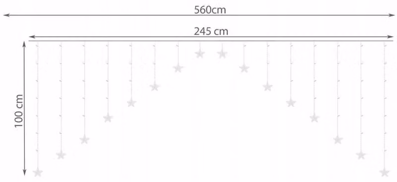 ISO 11338 Luce a stella 136 LED bianco freddo