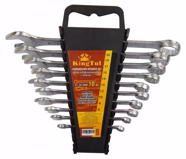 Set di chiavi combinate Kingtul, 10 pezzi, 6-22 mm, cromavanadio