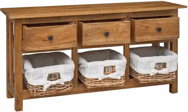 Credenza | Madia | Buffet da pranzo | Armadio da pranzo in Legno Massello di Mogano 100x30x50 cm