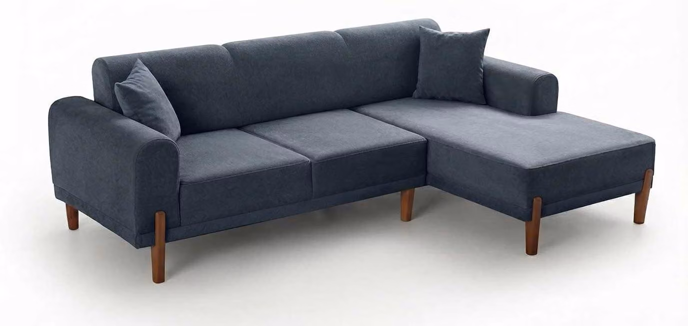 Divano angolare per soggiorno, a forma di L, confortevole, moderno, imbottito, design