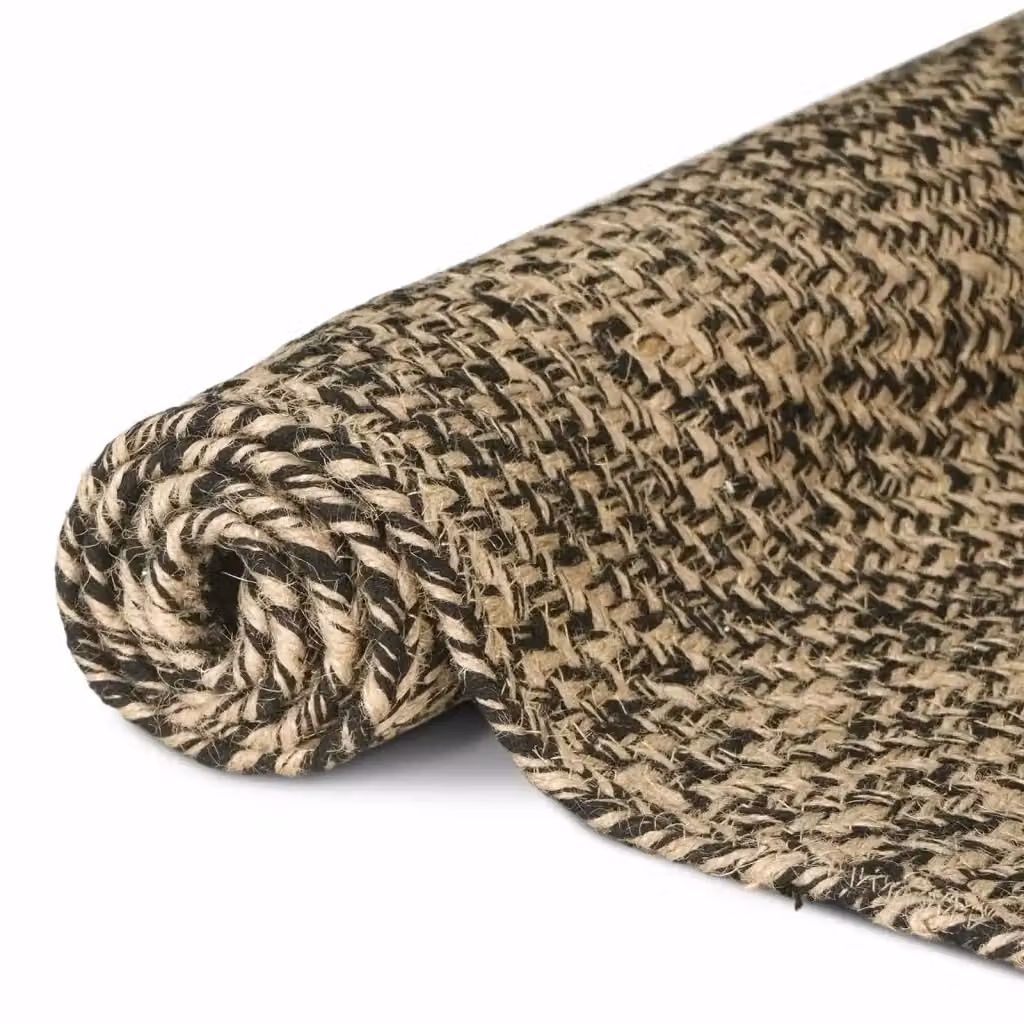 Tappeto rettangolare in juta vidaXL nero, L 200 cm x P 290 cm – 2