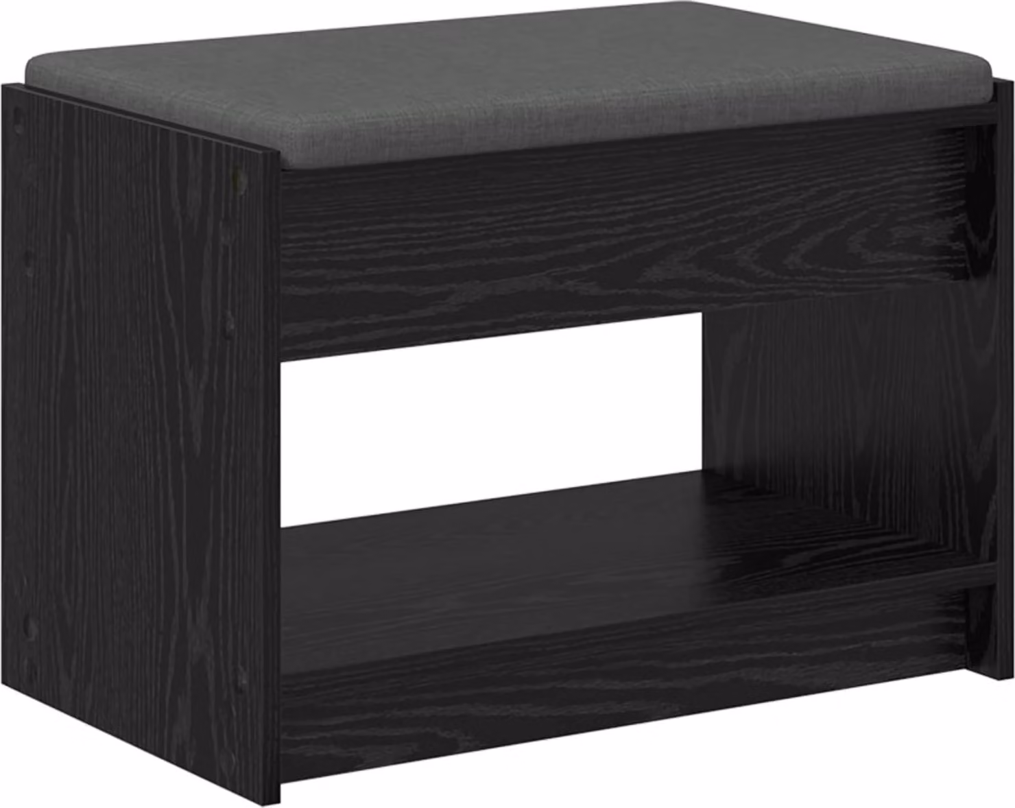 Panca per ingresso con cuscino Rovere Nero 63 x 38 x 45 cm