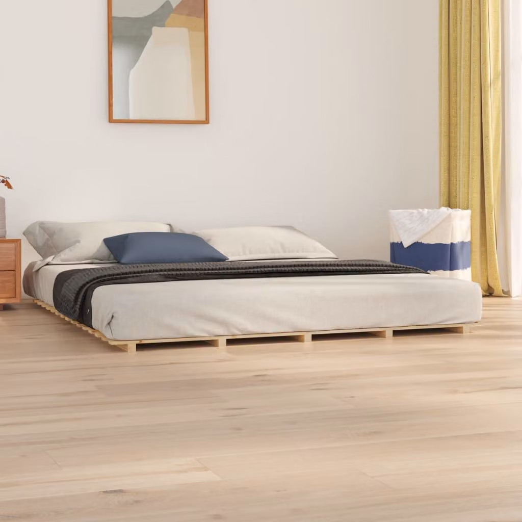 vidaXL Giroletto in Legno Massello di Pino con Doghe Rigide L: 180 cm, P: 200 cm – 1
