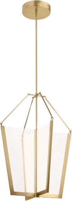 Lampadario a sospensione Industrial Nordico KICHLER Calters in alluminio Oro Champagne con LED dimmabile 72.3W 3000K Luce Bianco Caldo