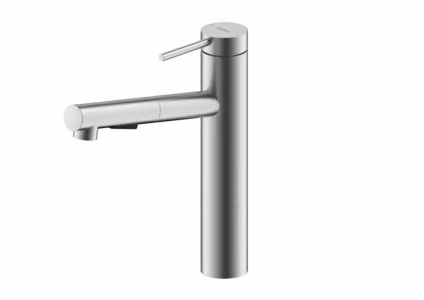 Miscelatore NABER NAMOR 2 in ACCIAIO INOX spazzolato con bocca doccia orientabile / Miscelatore da cucina / Miscelatore monocomando