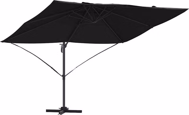Ombrellone cantilever contemporaneo girevole da giardino 351 x 250 x 260 cm in poliestere nero 02_0058719