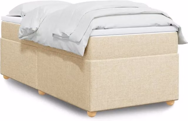Giroletto a Molle con Materasso Crema 100x200 cm in Tessuto 3285357