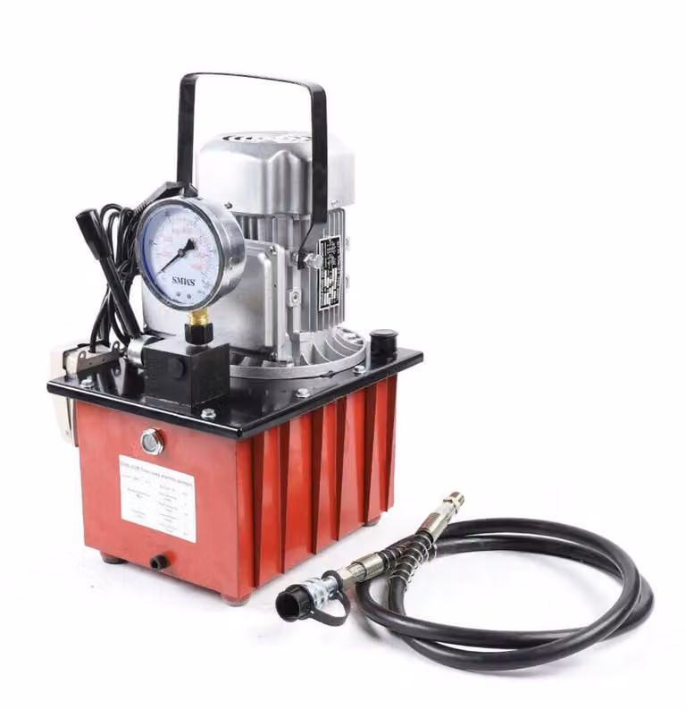 Pompa idraulica 220V - Gruppo idraulico elettrico da 0,75 kW - Alta pressione per sollevamento, piegatura e pressatura - Serbatoio dell'olio da 7 litri - Dispositivo portatile - Colore: rosso