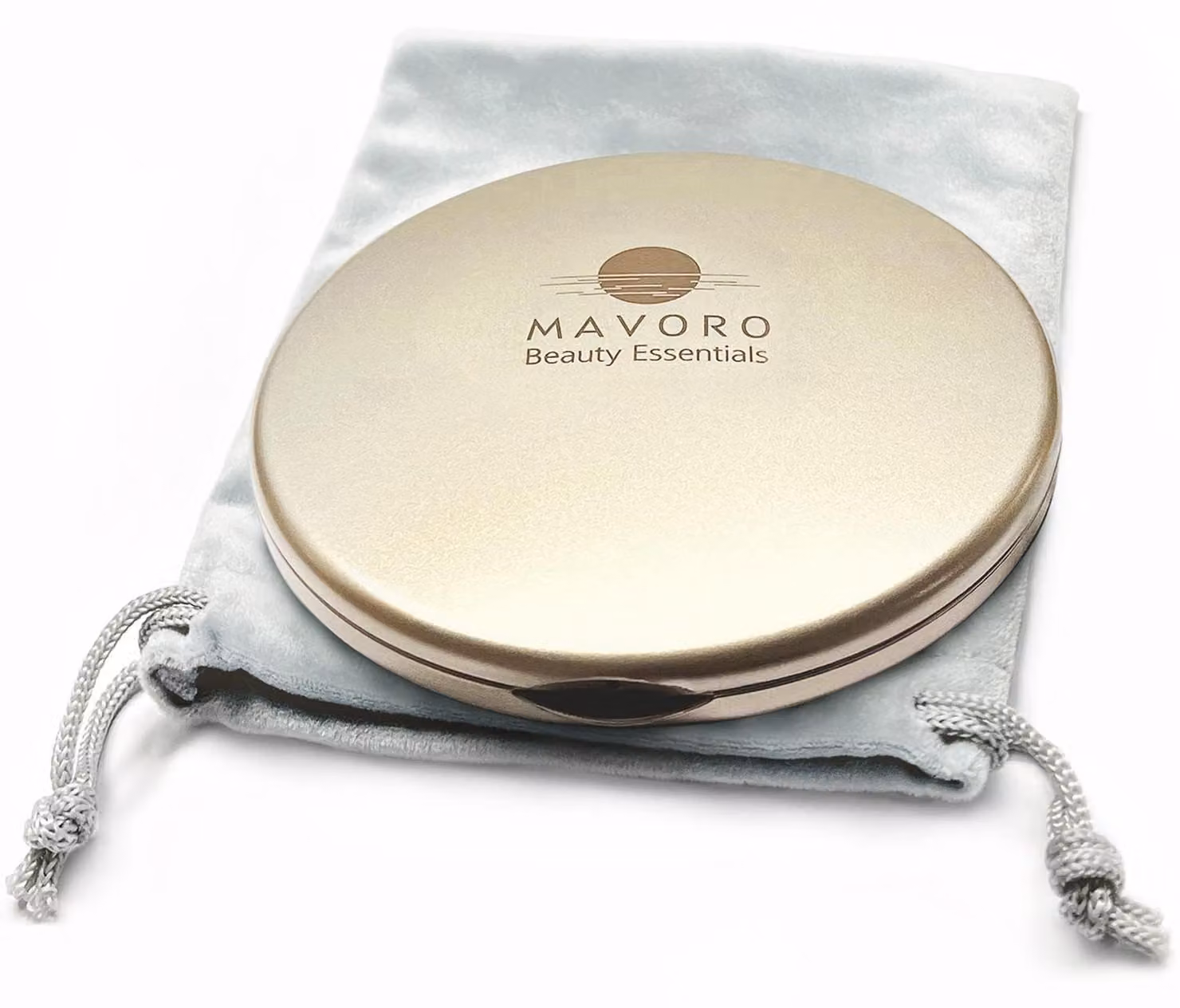Specchio per trucco - Doppia faccia 1x e 10x ingrandimento - 10 cm - Oro champagne