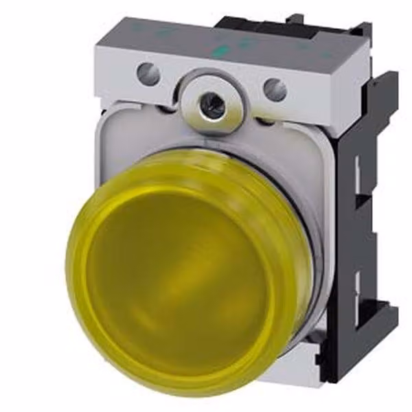 Spia SIEM 22 mm lente rotonda gialla liscia