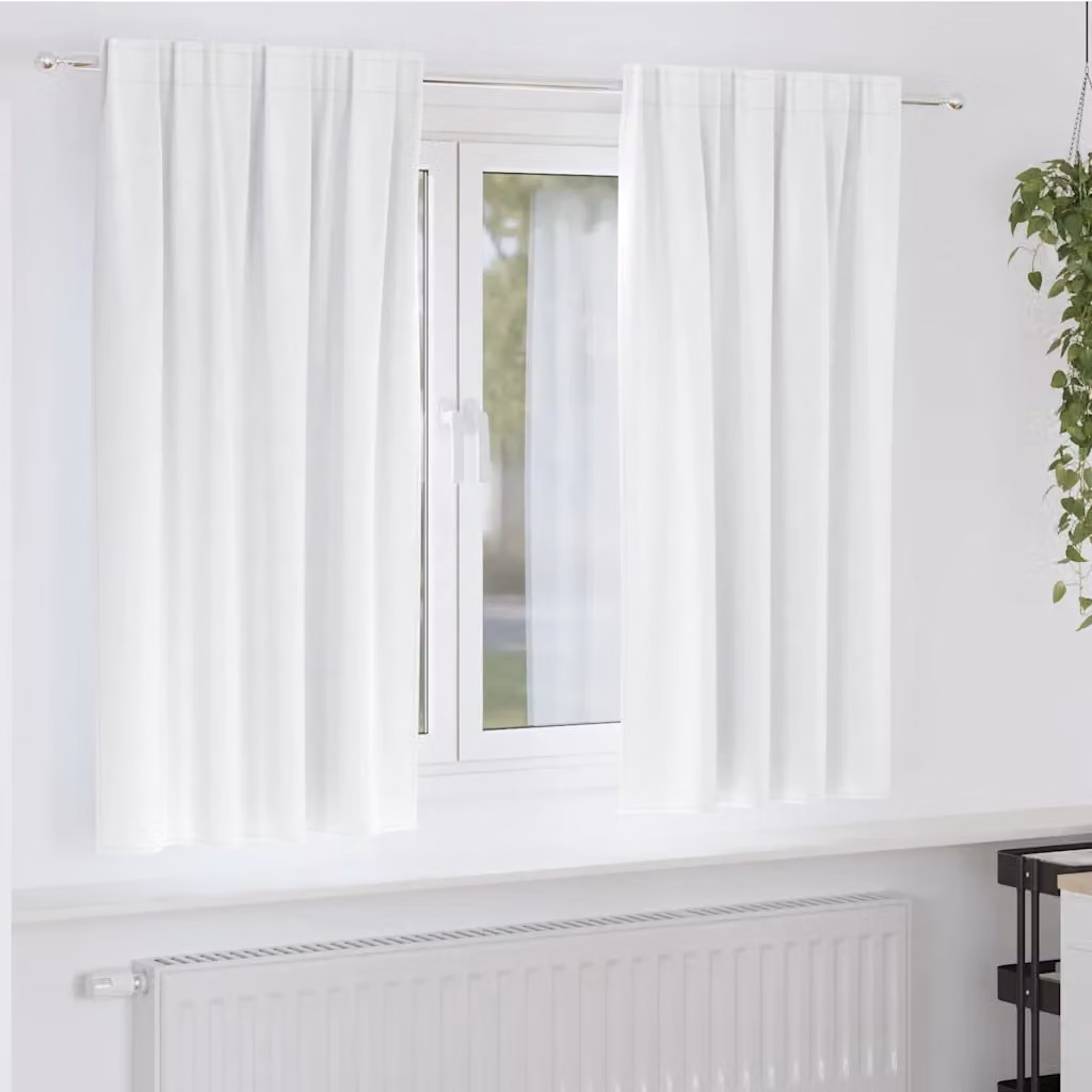 Set di 2 tende blackout vidaXL con anelli, colore bianco, L: 175 cm x H: 140 cm