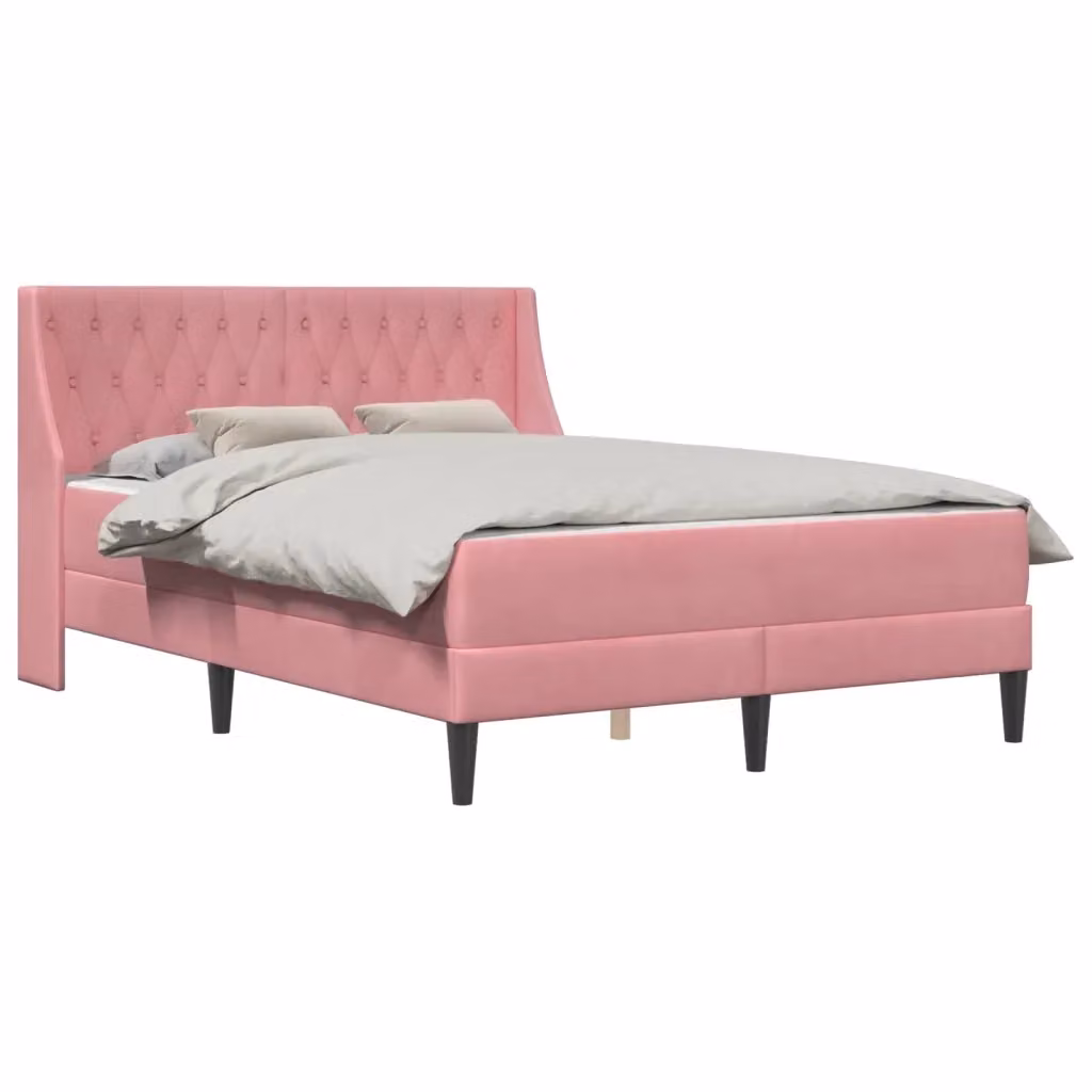Struttura letto imbottita in velluto rosa vidaXL L/P/H: 180 x 200 x 96 cm – 2