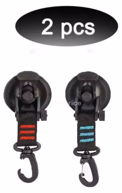 Ventose per tenda da campeggio, 4 ganci, gomma siliconica resistente, 2 pezzi - rosso e blu