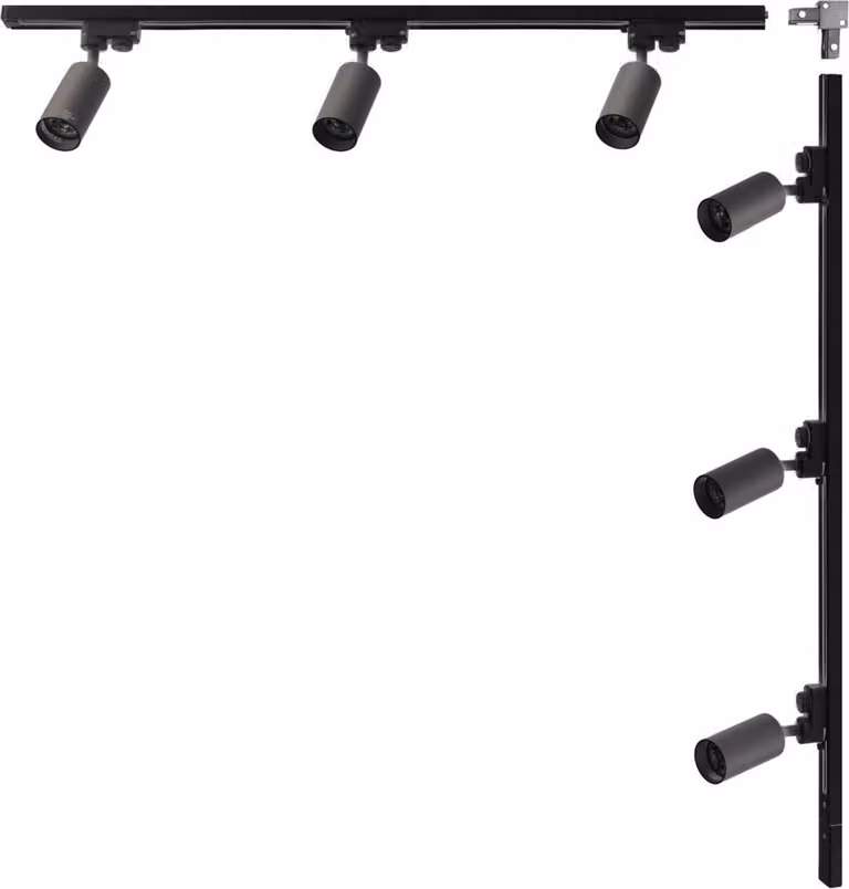 Kit L sbarra 1x1m con faretti neri monofase 3562 Zuma Line