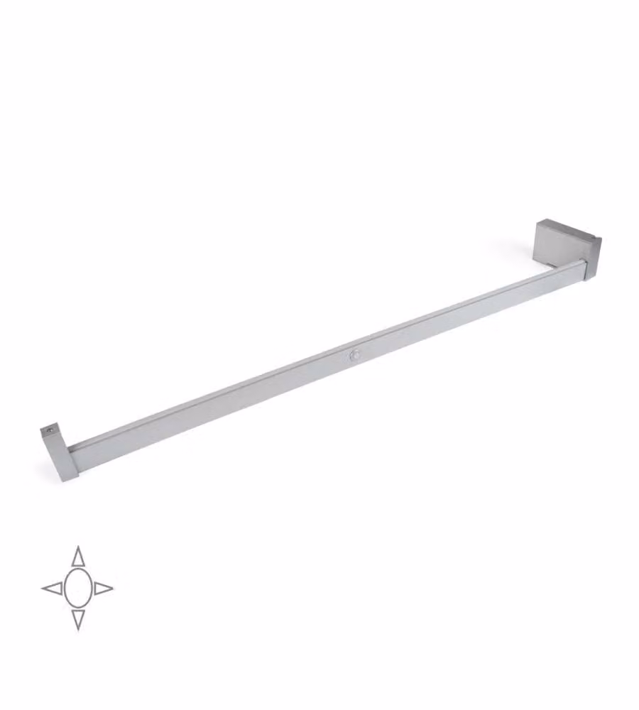 Emuca Barra appendiabiti per armadi con luce LED, regolabile 858-1.008 mm, Anodizzato opaco
