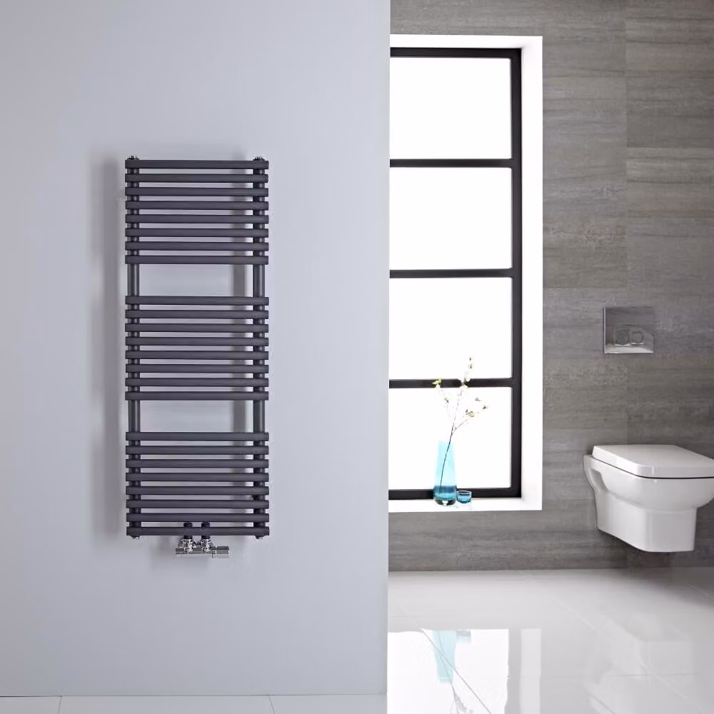 Scaldasalviette Termoarredo Bagno con Attacco Centrale - Design Tubolare Antracite - 1065 x 400mm - 260W - Magera