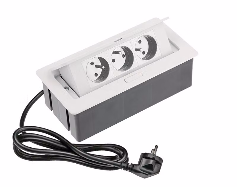 GTV Presa di corrente a 3 vie da incasso Soft-Touch Bianco