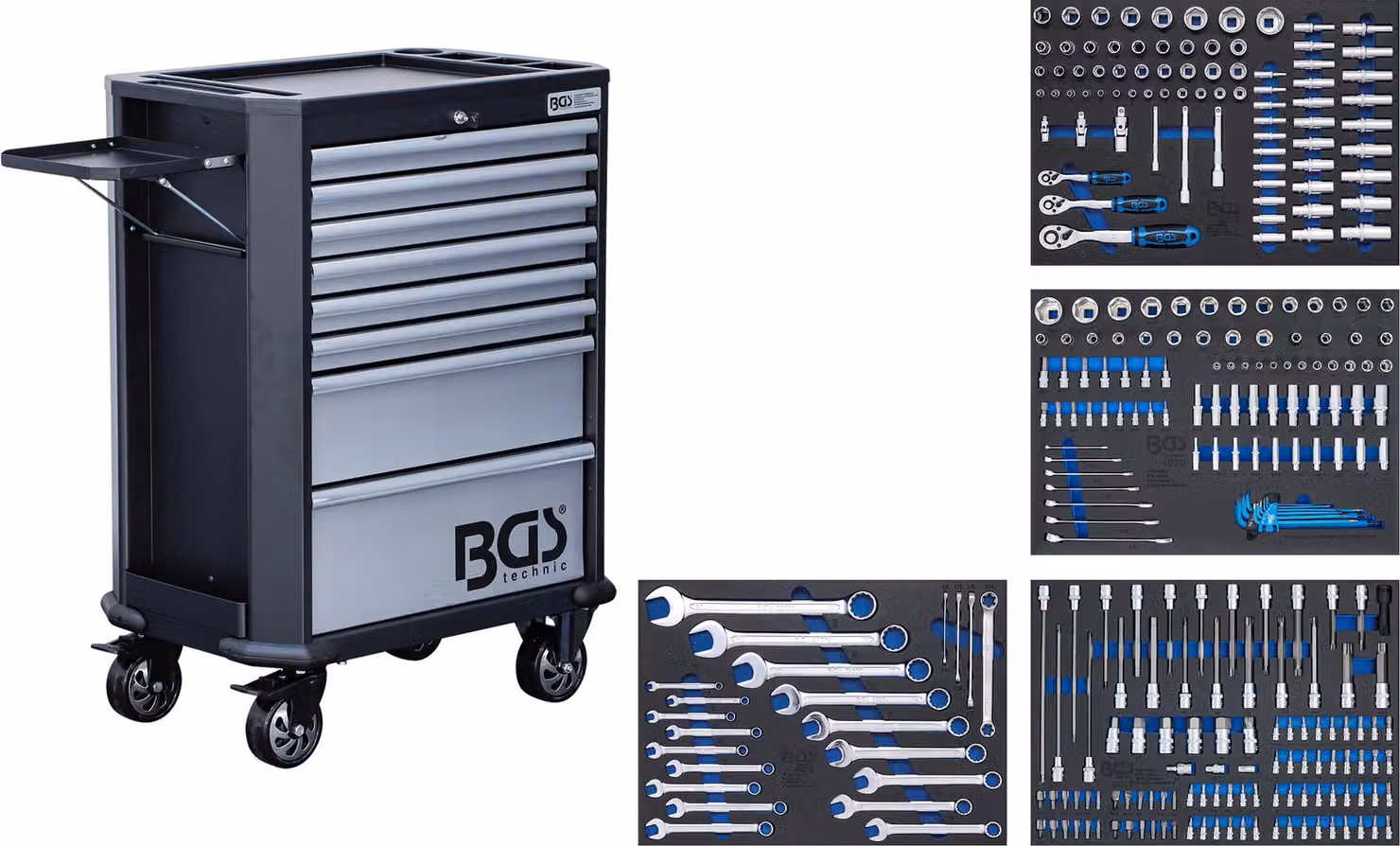 BGS Carrello da officina 8 cassetti con 296 utensili - 5051