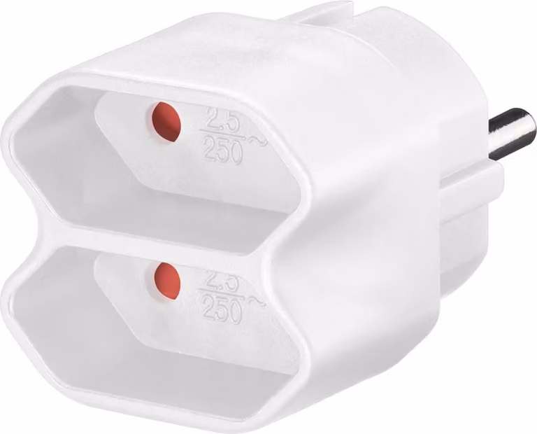 goobay Steckdosenadapter mit 2 x EuroSteckdosen weiß (Bulk)