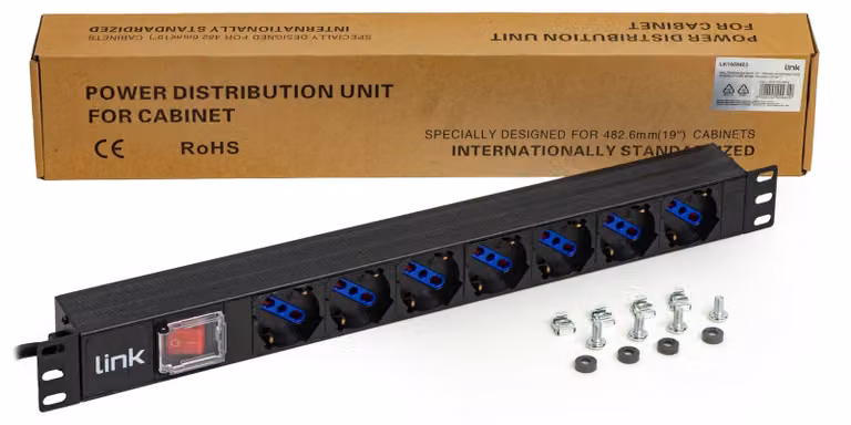 Link Multipresa da rack 19" LK10084 - 7 prese universali con interruttore 3,5 kW