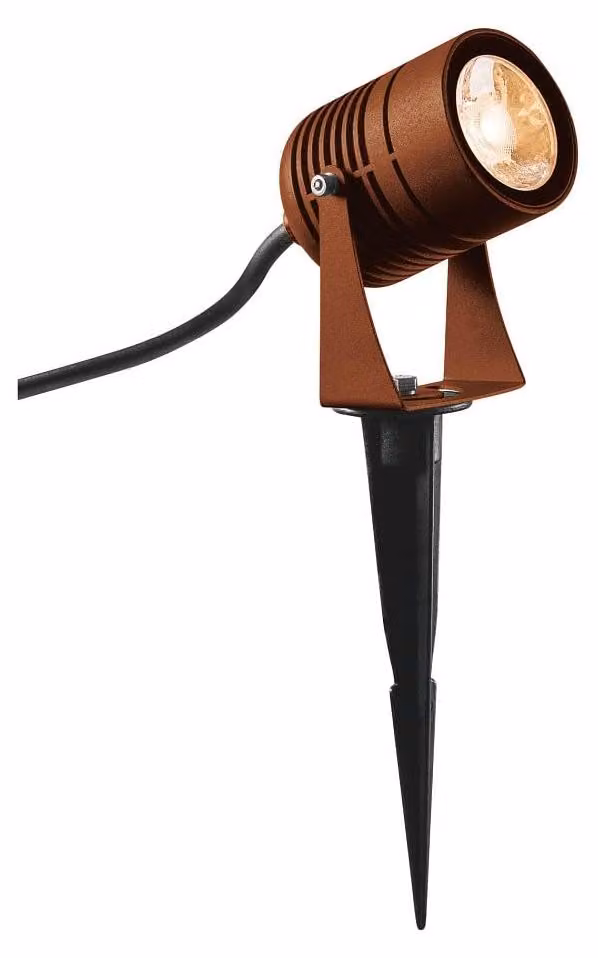 Lampada da esterno a LED, da inserire nel terreno, 6W, 400 lumen, 3000K, grado di protezione IP55, orientabile, resistente alla ruggine