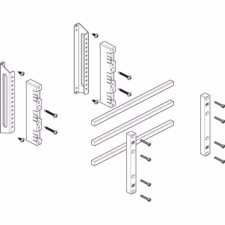 Modulo barra collettrice ABN profondo 1FB/2RE 60 mm con CU 12x10 mm, a 3 poli, EBM 32 mm MTSC12633