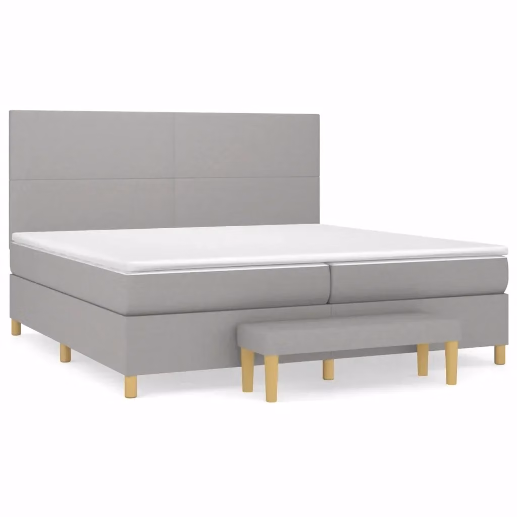 Letto Ibrido con Materasso a Molle vidaXL Grigio e Bianco L: 200 cm, P: 200 cm, H: 31 cm – 2