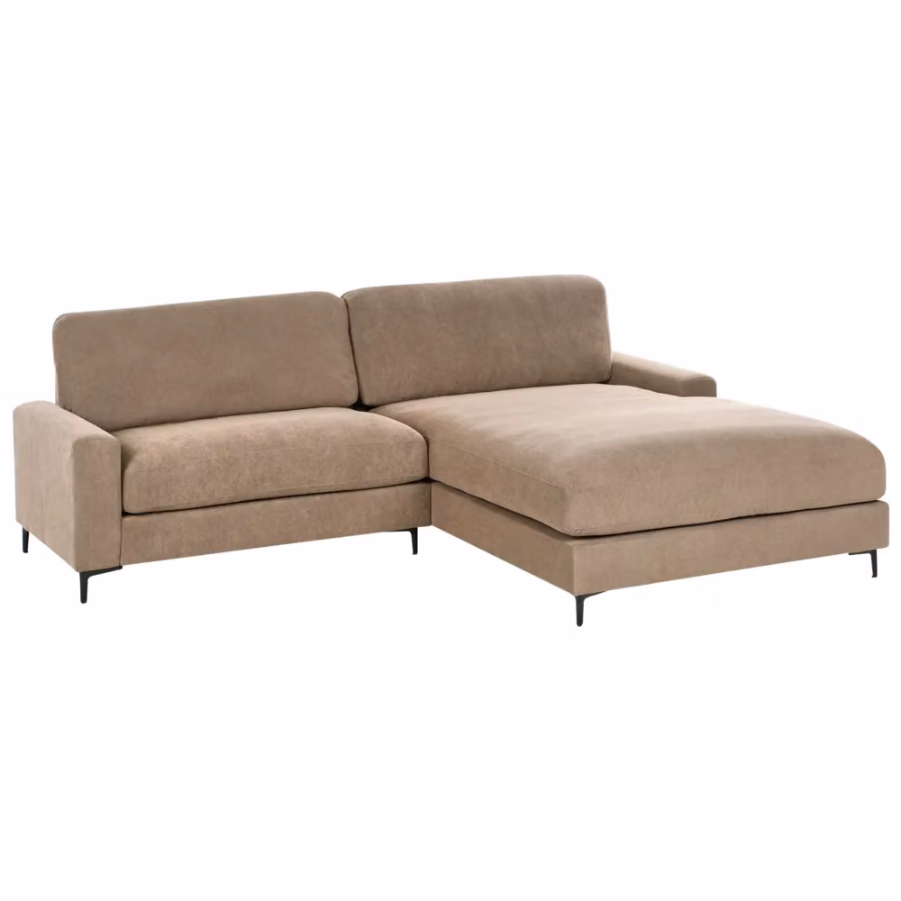 Divano angolare Beliani in tessuto marrone stile moderno con lato sinistro e coperture rimovibili – 2