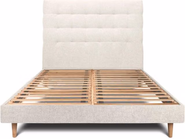 Letto 135x190 cm con testata imbottita - Tessuto Tela opaca