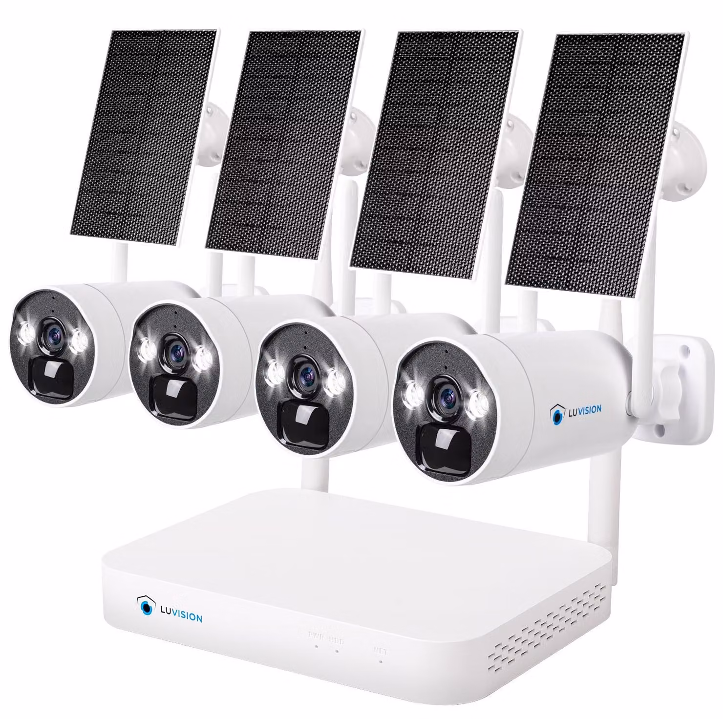 Sistema di monitoraggio solare a batteria con doppia rete WLAN, 10 canali, registratore video in rete (NVR), kit di telecamere di sicurezza da 4MP con microfono