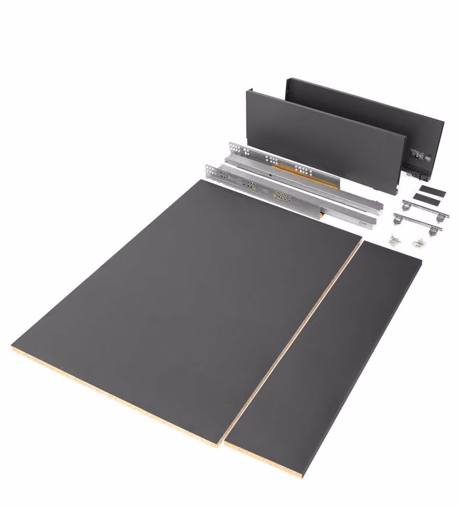 Emuca Kit cassetto per cucina o bagno con pannelli inclusi, 500 x 178 x 900 mm