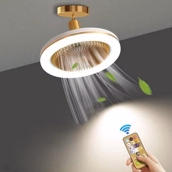 Lampada smart con telecomando – Lampada da salotto – Lampada da soffitto con ventilatore a 3 velocità e cambio di colore